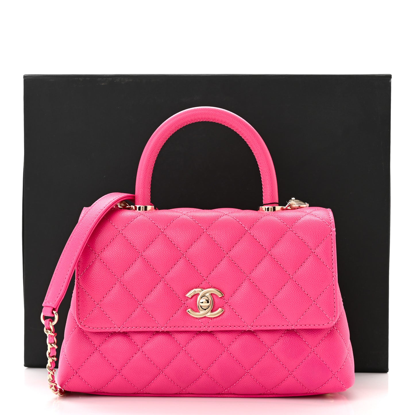 Caviar Quilted Mini Coco Handle Flap Rose