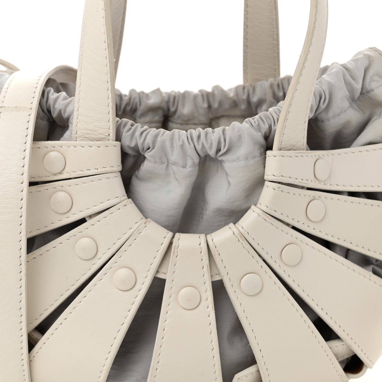 Bottega Veneta French Calfskin Small Shell White Frost 8 of 11