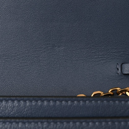 Christian Dior Goatskin Saddle Long Wallet With Chain Dark Blue 14 of 14