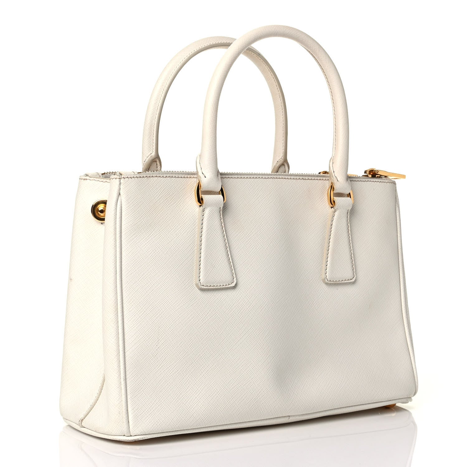 Prada Saffiano Small Galleria Double Zip Tote Talco 2 of 7