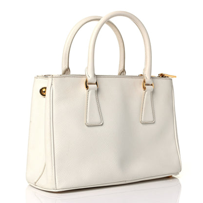 Prada Saffiano Small Galleria Double Zip Tote Talco 2 of 7