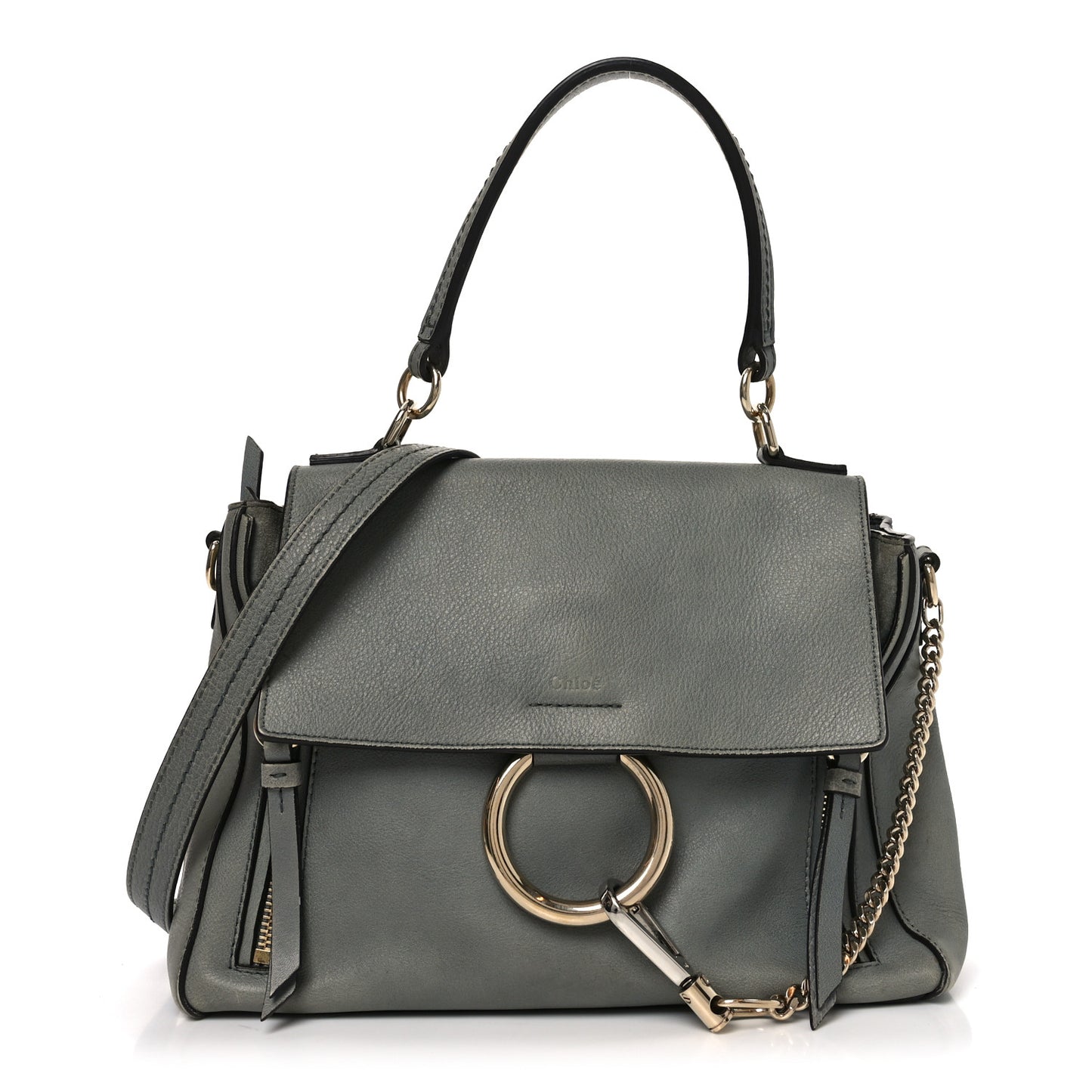 Calfskin Small Faye Day Shoulder Bag Cloudy Blue
