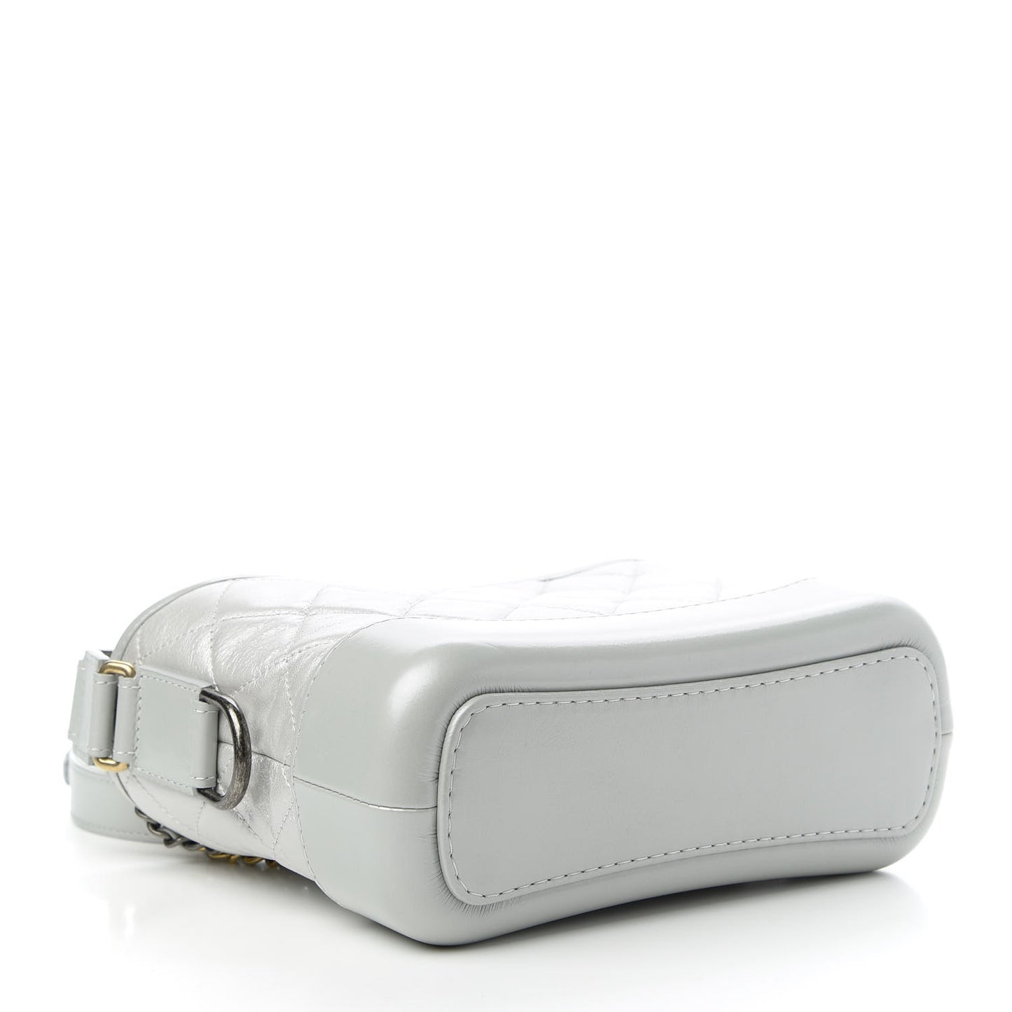 Aged Calfskin Quilted Small Gabrielle Hobo Grey