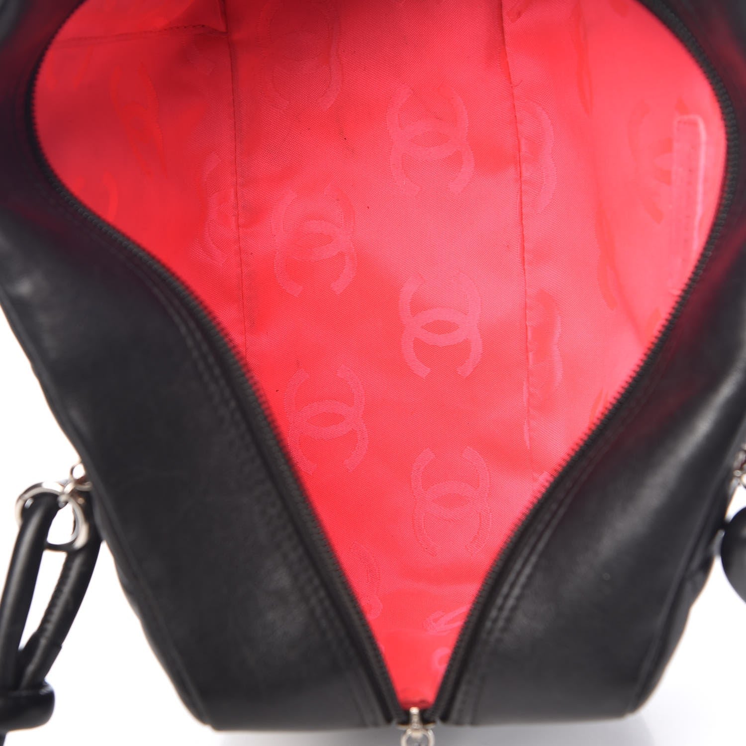 Chanel Calfskin Quilted Large Cambon Bowler Black White 5 of 9