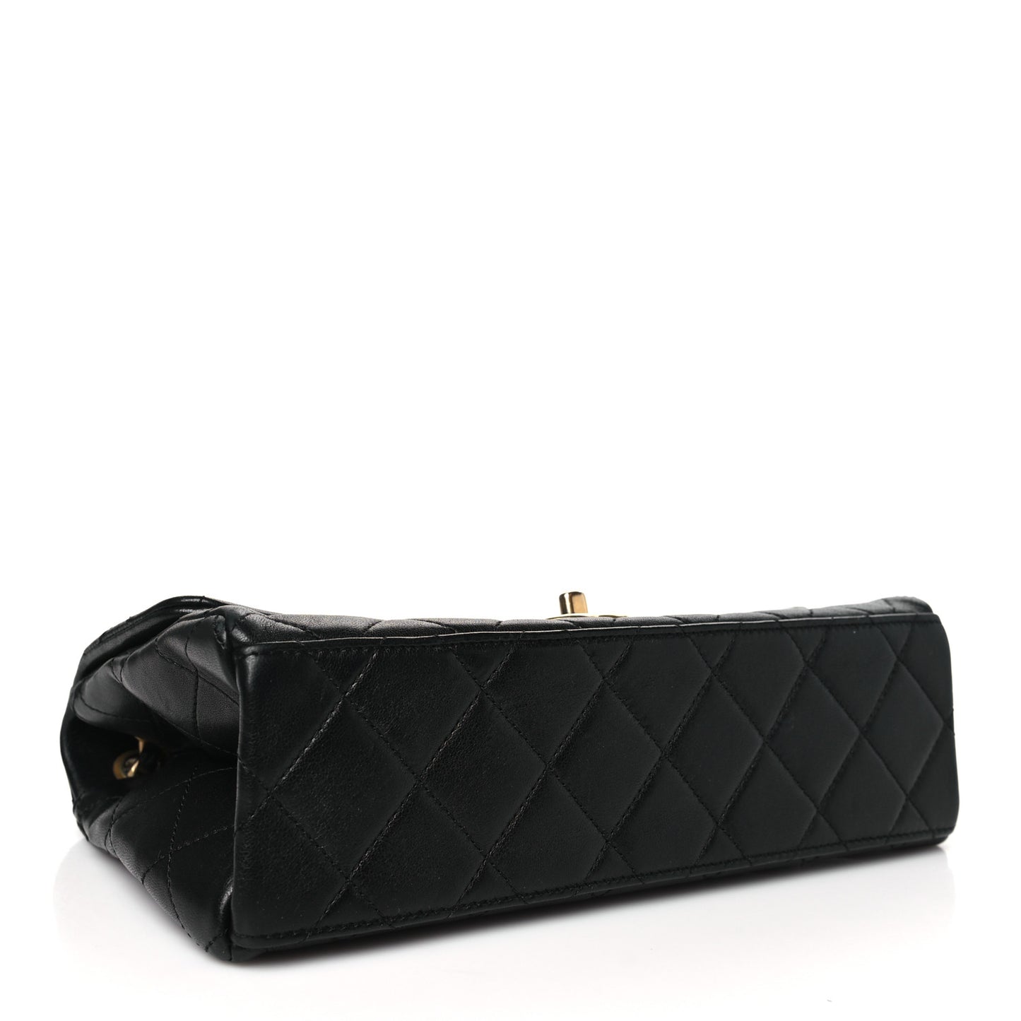 Lambskin Quilted Chaine Lettre Flap Black