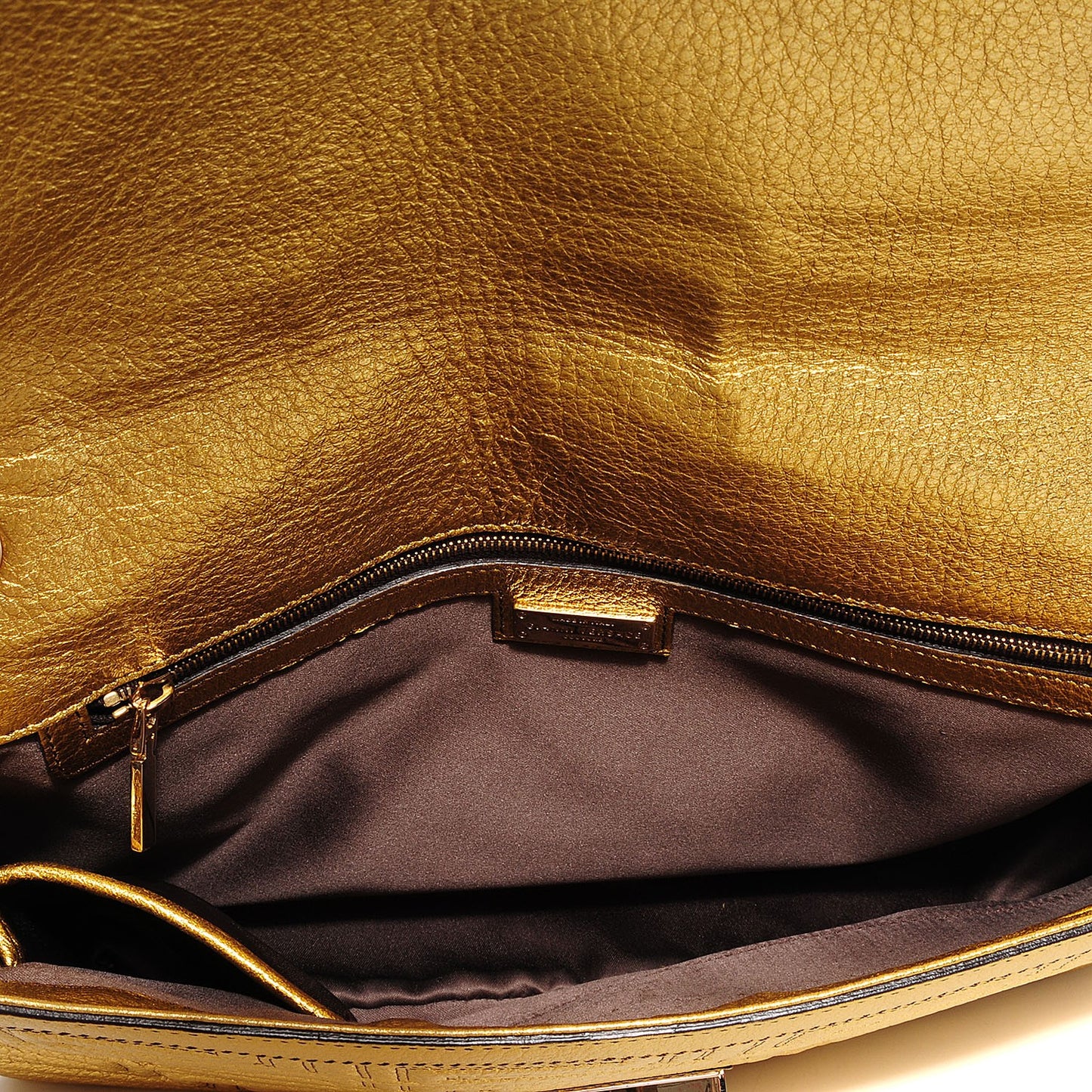 Leather Couture Shoulder Bag Gold