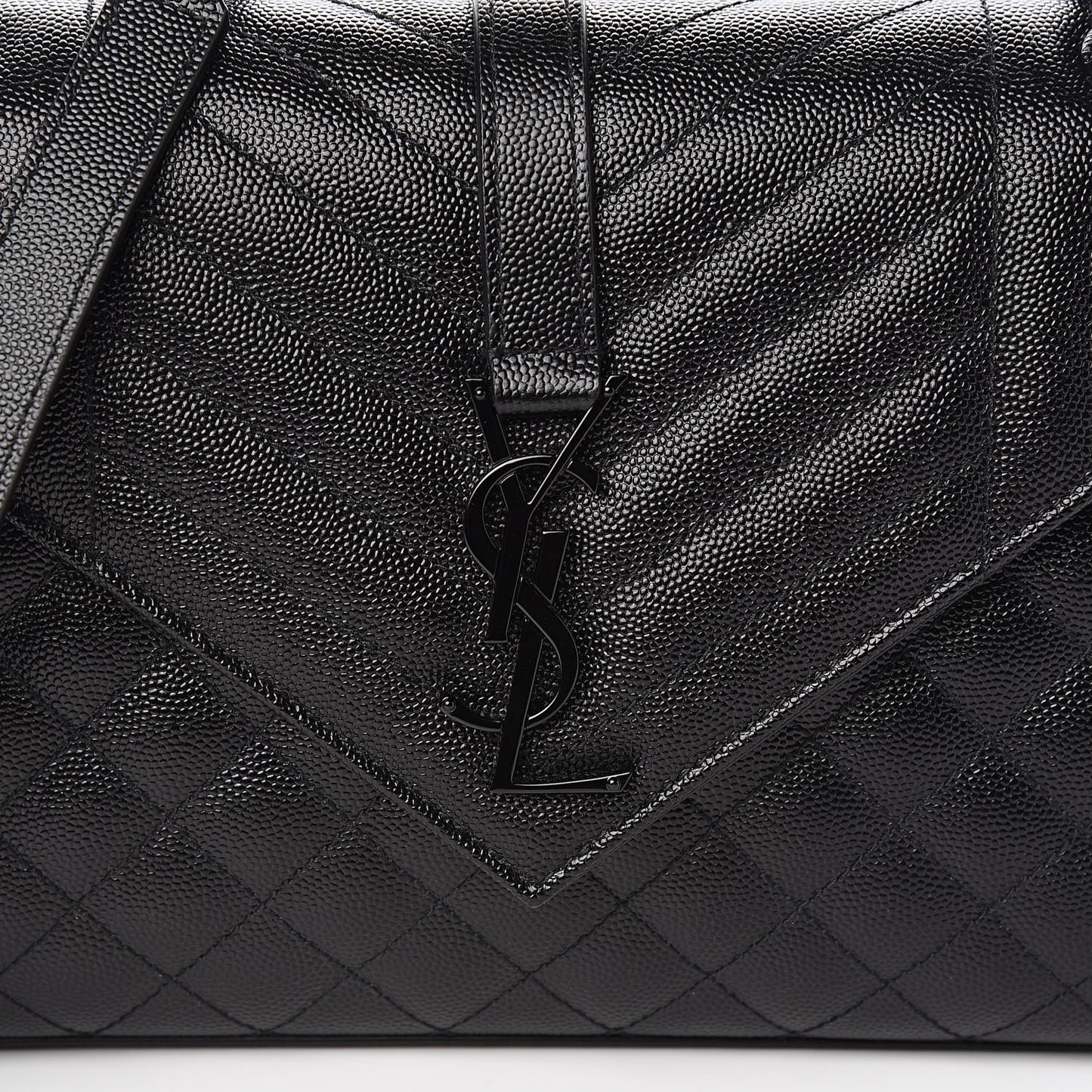 Grain De Poudre Textured Mixed Matelasse Triquilt Medium Monogram Satchel Black