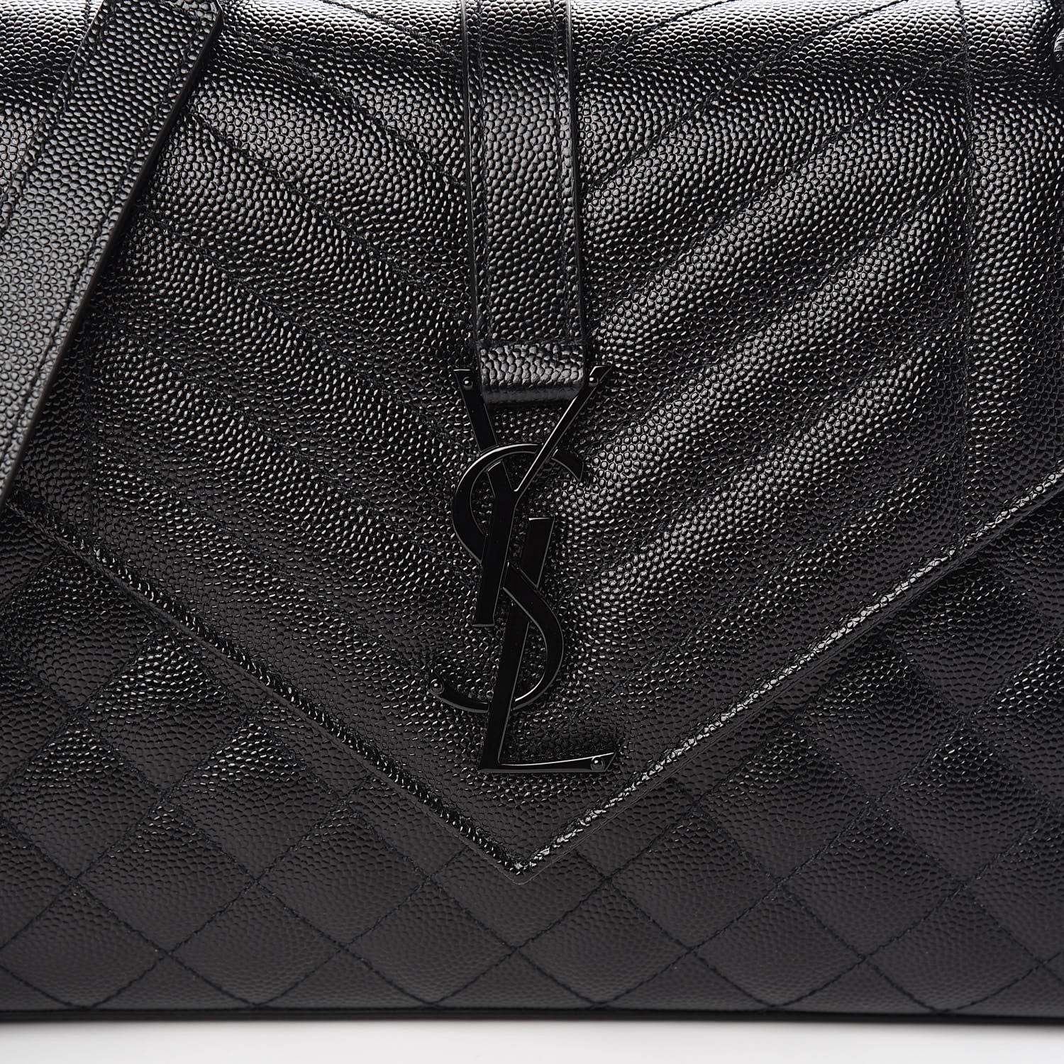 Saint Laurent Grain De Poudre Textured Mixed Matelasse Triquilt Medium Monogram Satchel Black 9 of 9