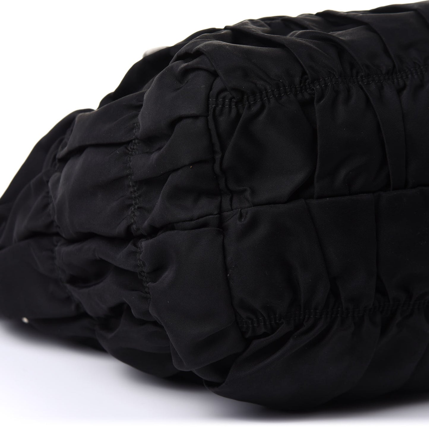 Tessuto Nylon Gaufre Drawstring Tote Black