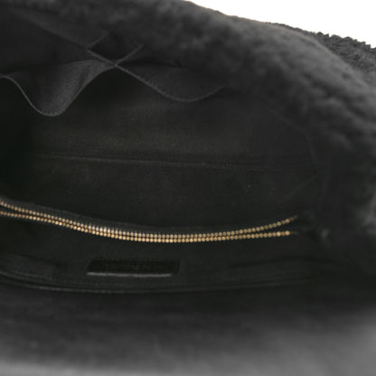 Chanel Shearling Lambskin Medium Coco Handle Flap Black 5 of 12