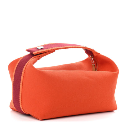 Hermes Canvas Small Bride-A-Brac Pouch Orange Burgundy 3 of 6