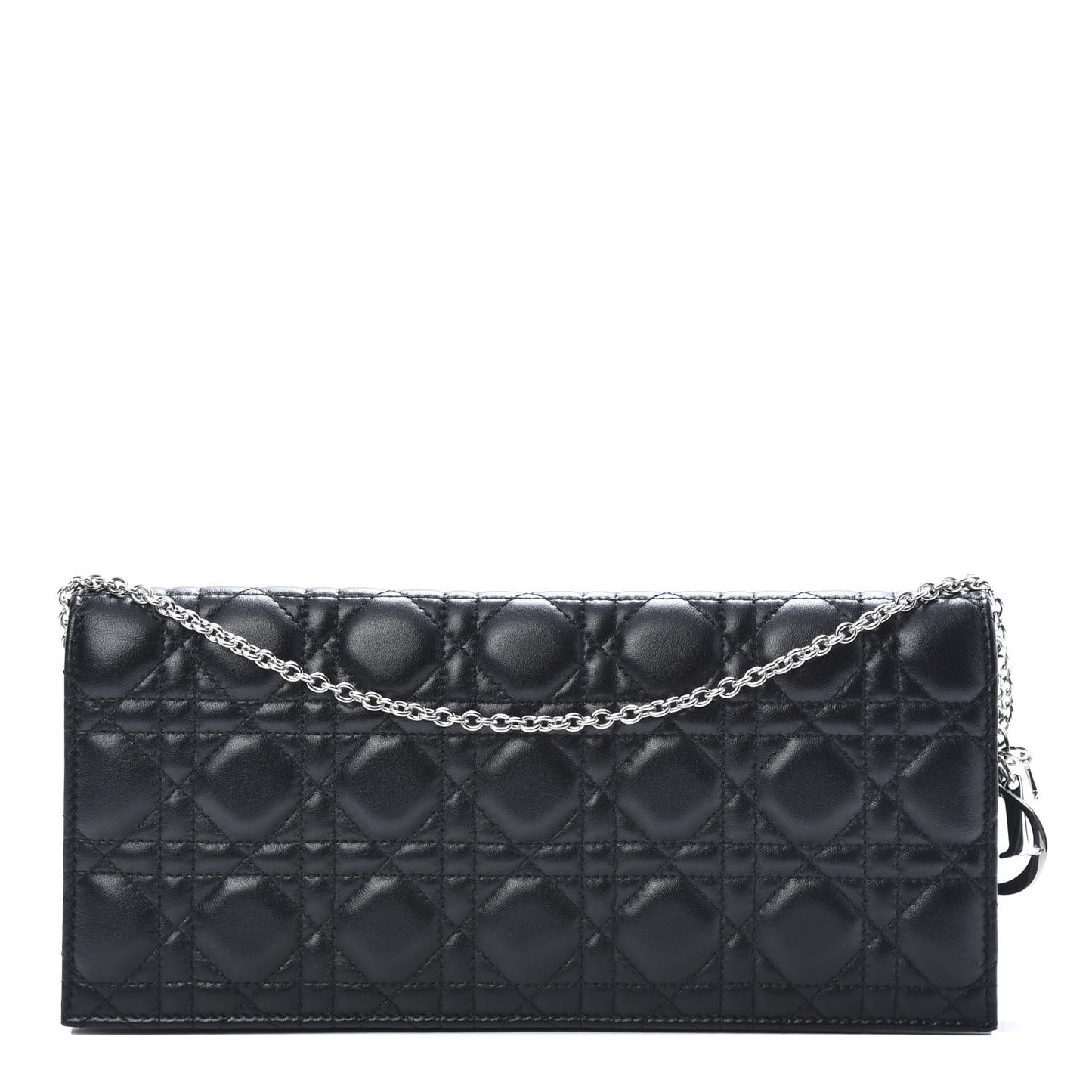 Lambskin Cannage Lady Dior Convertible Clutch Black