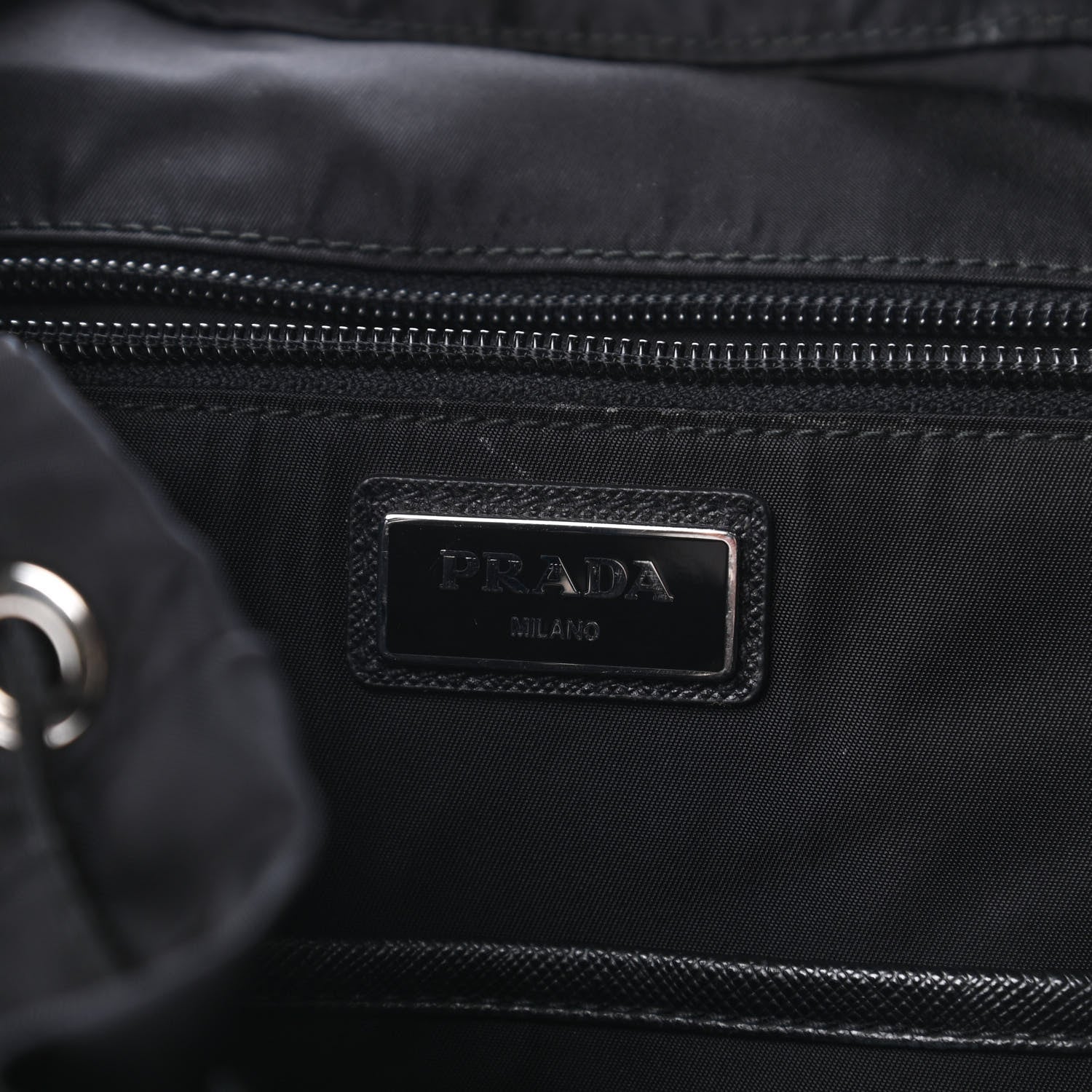 Prada Nylon Tessuto Character Logo Patch Backpack Black 8 of 10