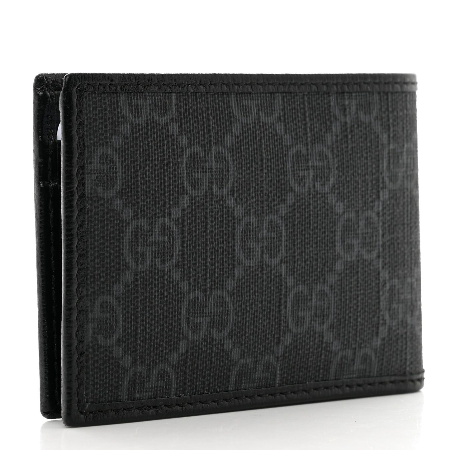GG Supreme Monogram Azalea Calfskin Retro Interlocking G Bi-Fold Wallet Black