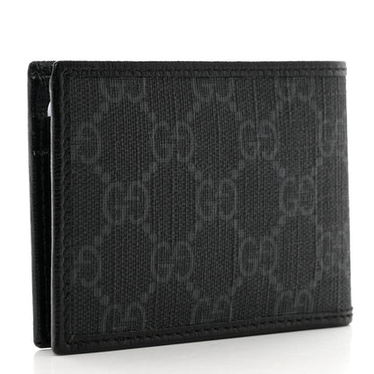 Gucci GG Supreme Monogram Azalea Calfskin Retro Interlocking G Bi-Fold Wallet Black 3 of 7