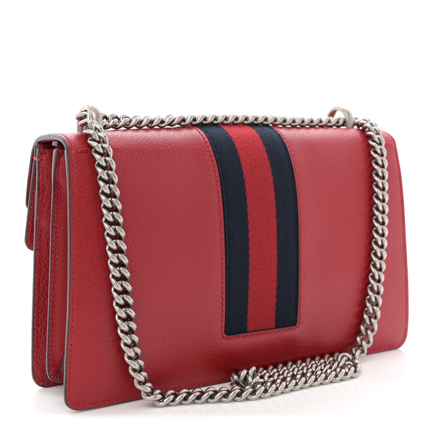 Gucci Calfskin Web Floral Embroidered Small Dionysus Shoulder Bag Hibiscus Red 3 of 11