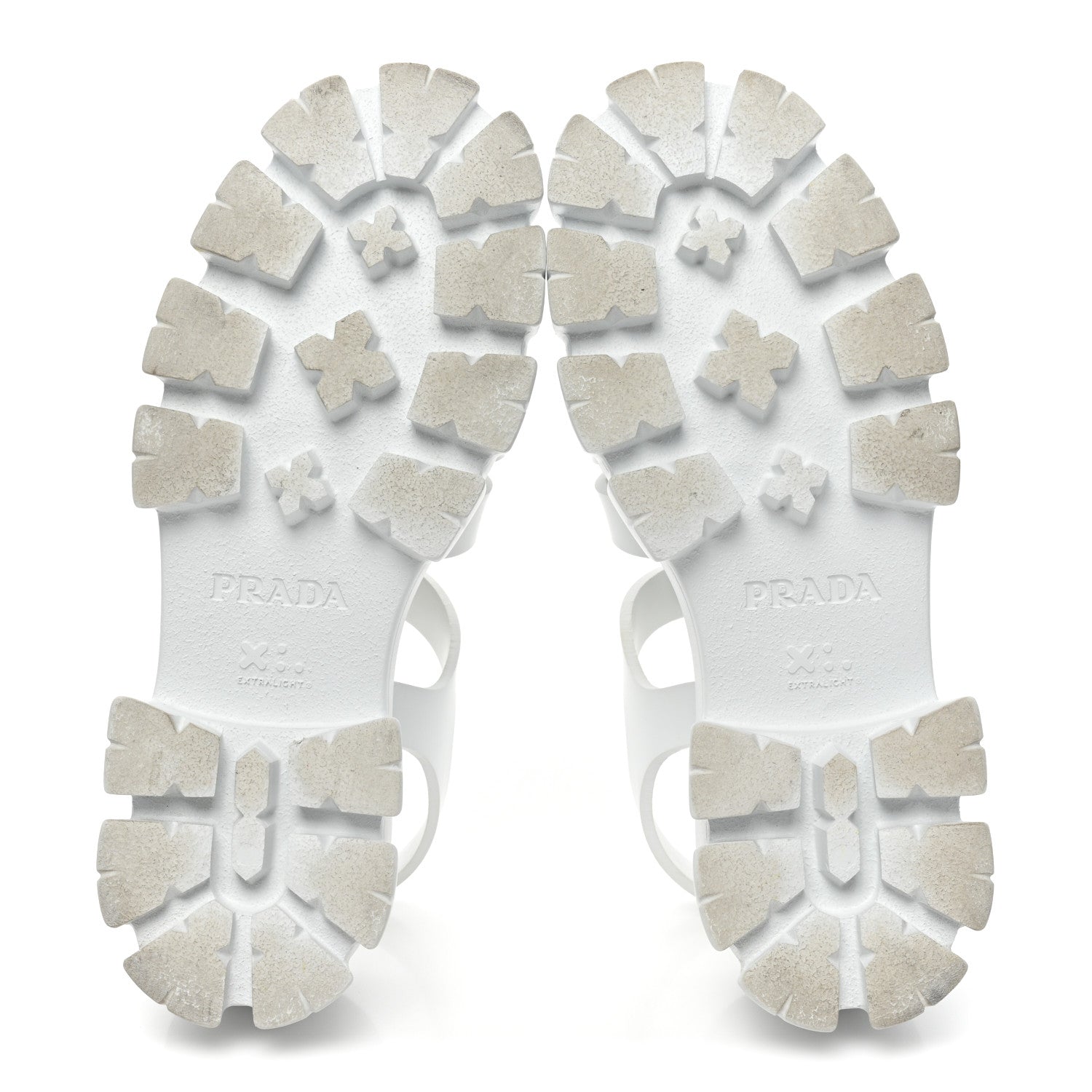 Prada Foam Rubber Metal Triangle Logo Monolith 55mm Cage Sandals 40 White 6 of 12