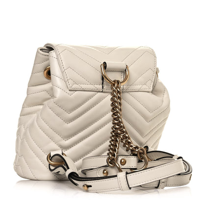 Gucci Calfskin Matelasse GG Marmont Flap Backpack White 3 of 13