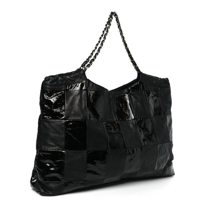Chanel Patent Patchwork Large Brooklyn Tote Black 3 of 9