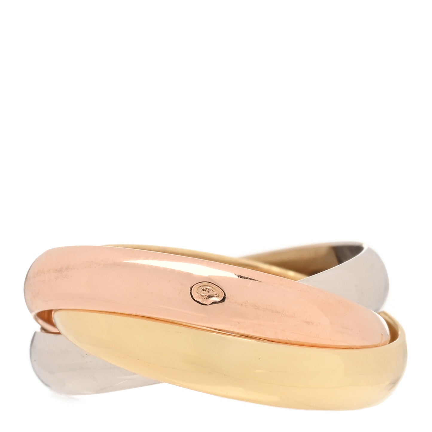 18K Pink Yellow White Gold Classic Les Must De Cartier Trinity Ring 51 5.75