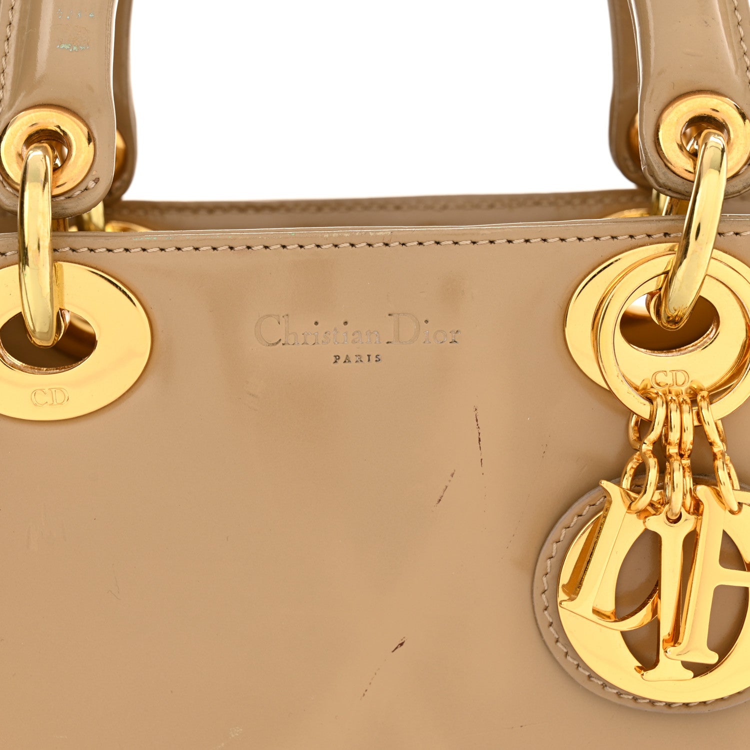 Christian Dior Patent Mini Lady Dior Beige 16 of 19
