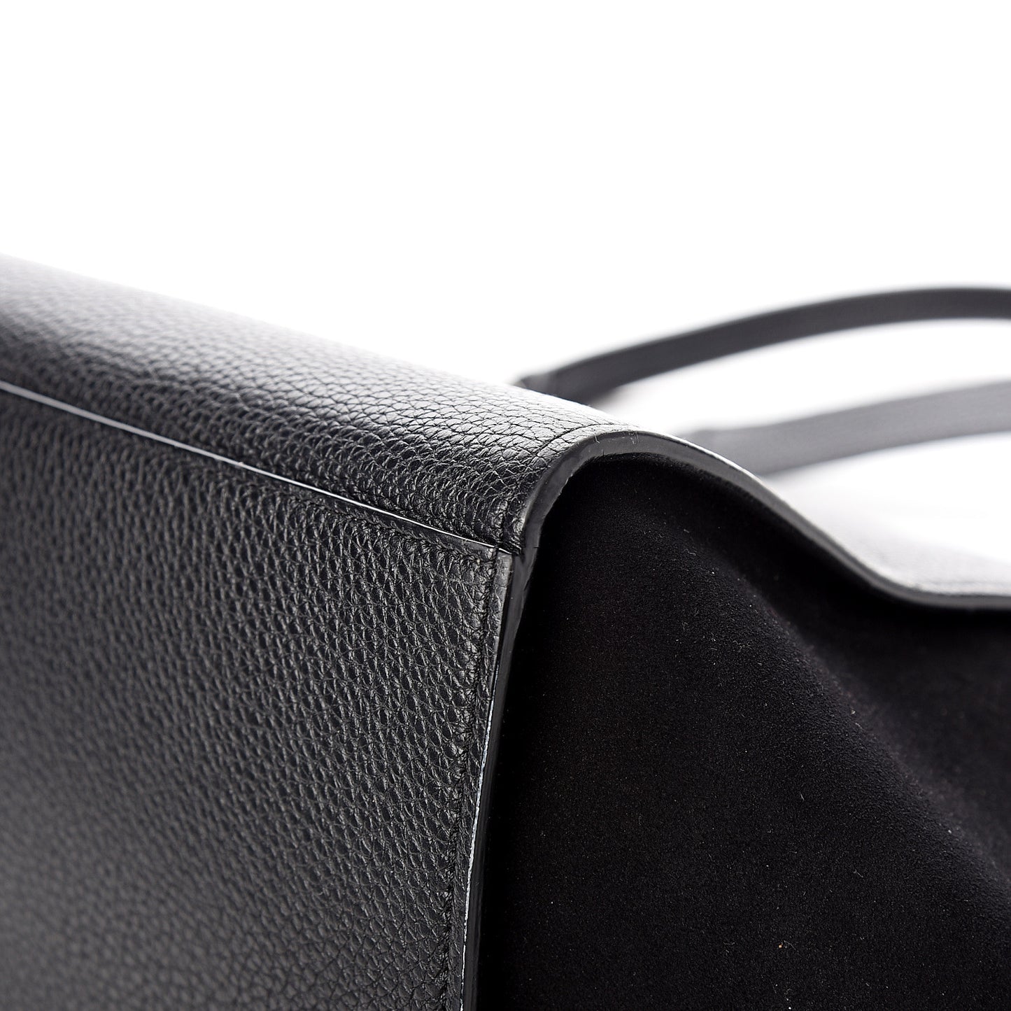 Drummed Calfskin Suede Medium Trapeze Black