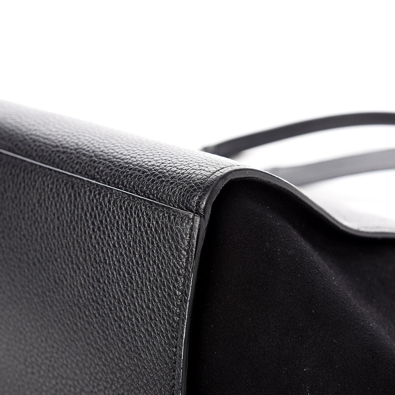 Celine Drummed Calfskin Suede Medium Trapeze Black 12 of 13