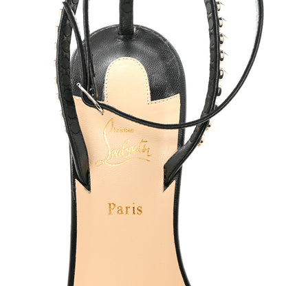 Christian Louboutin Kid Spiked So Me 100 Sandals 38.5 Black 7 of 9