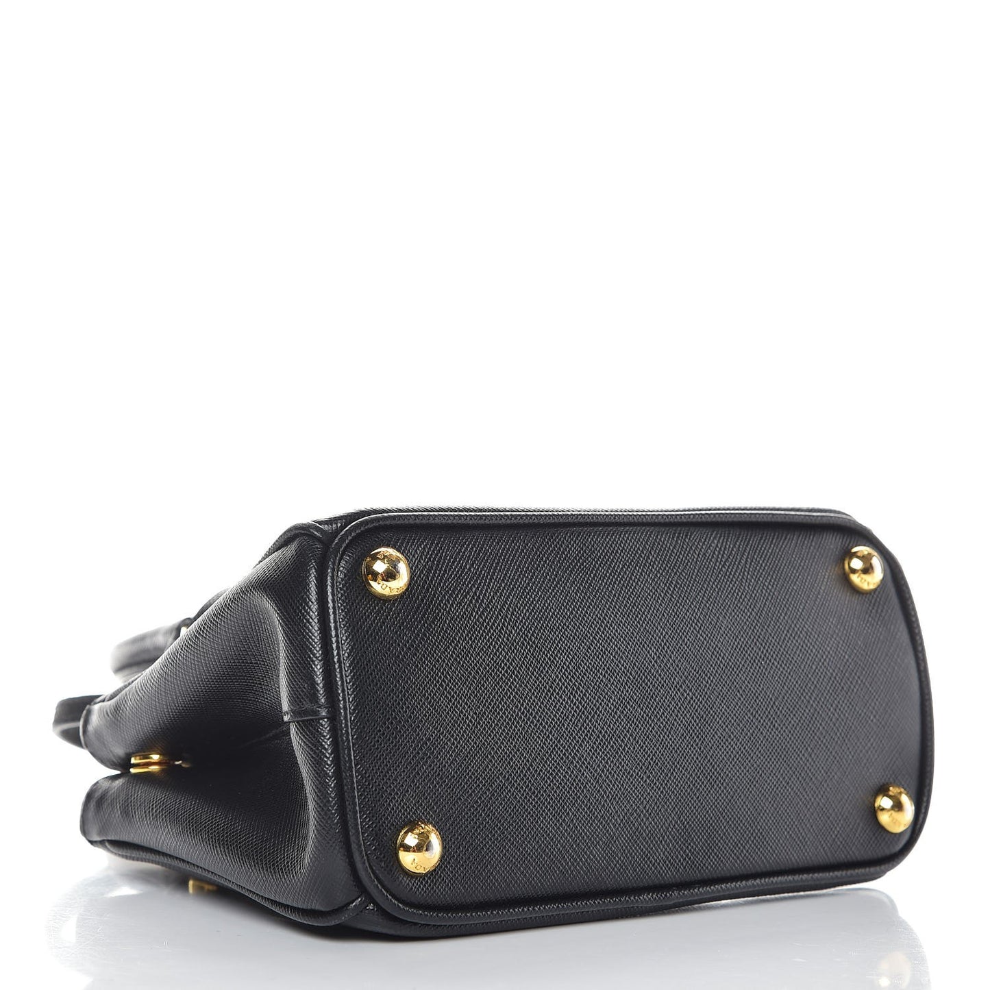 Saffiano Lux Mini Galleria Double Zip Tote Black