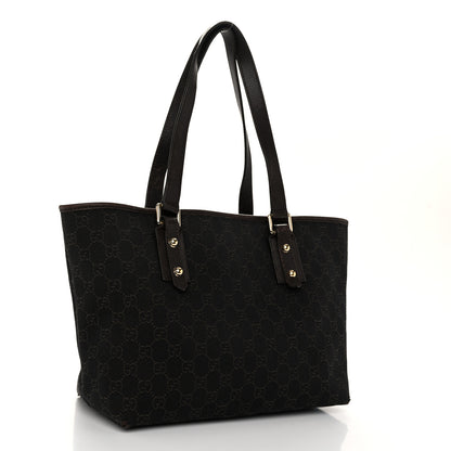 Gucci Denim Monogram Medium Jolicoeur Tote Dark Brown 3 of 12
