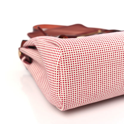 Hermes Criss Viking Vache Hunter Herbag Zip Retourne 31 PM Ecru Framboise Rouge 9 of 11