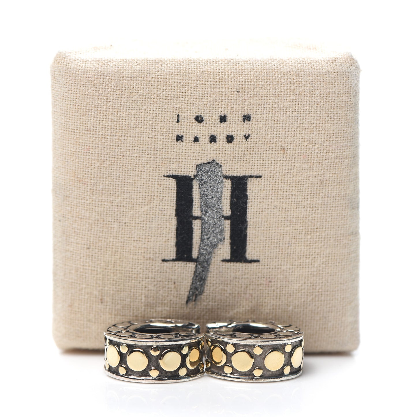 Sterling Silver 18K Yellow Gold Dot Huggie Hoop Earrings