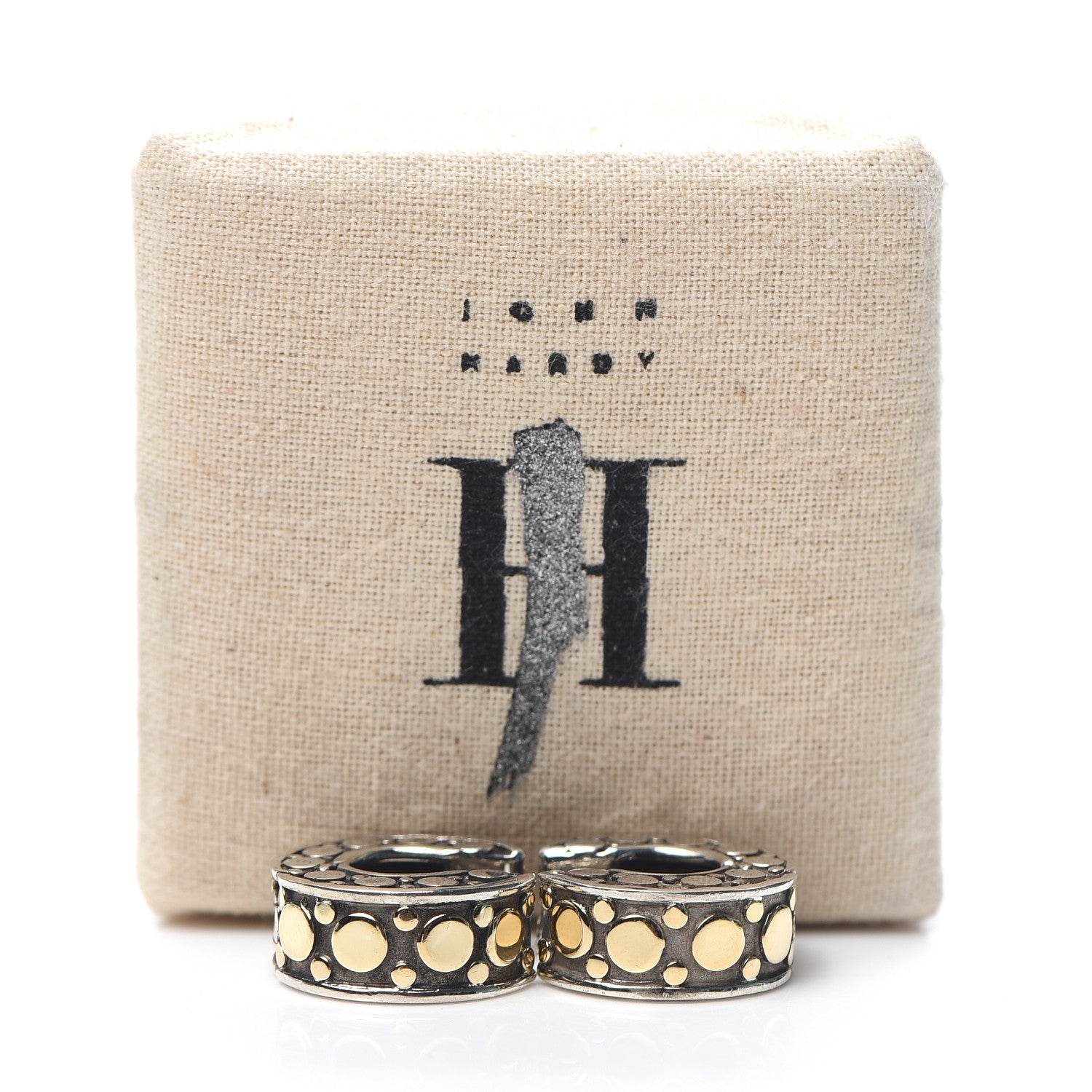John Hardy Sterling Silver 18K Yellow Gold Dot Huggie Hoop Earrings 5 of 5