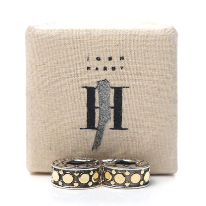 John Hardy Sterling Silver 18K Yellow Gold Dot Huggie Hoop Earrings 5 of 5