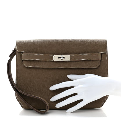 Hermes Togo Kelly Depeches 25 Pouch Etoupe 2 of 6