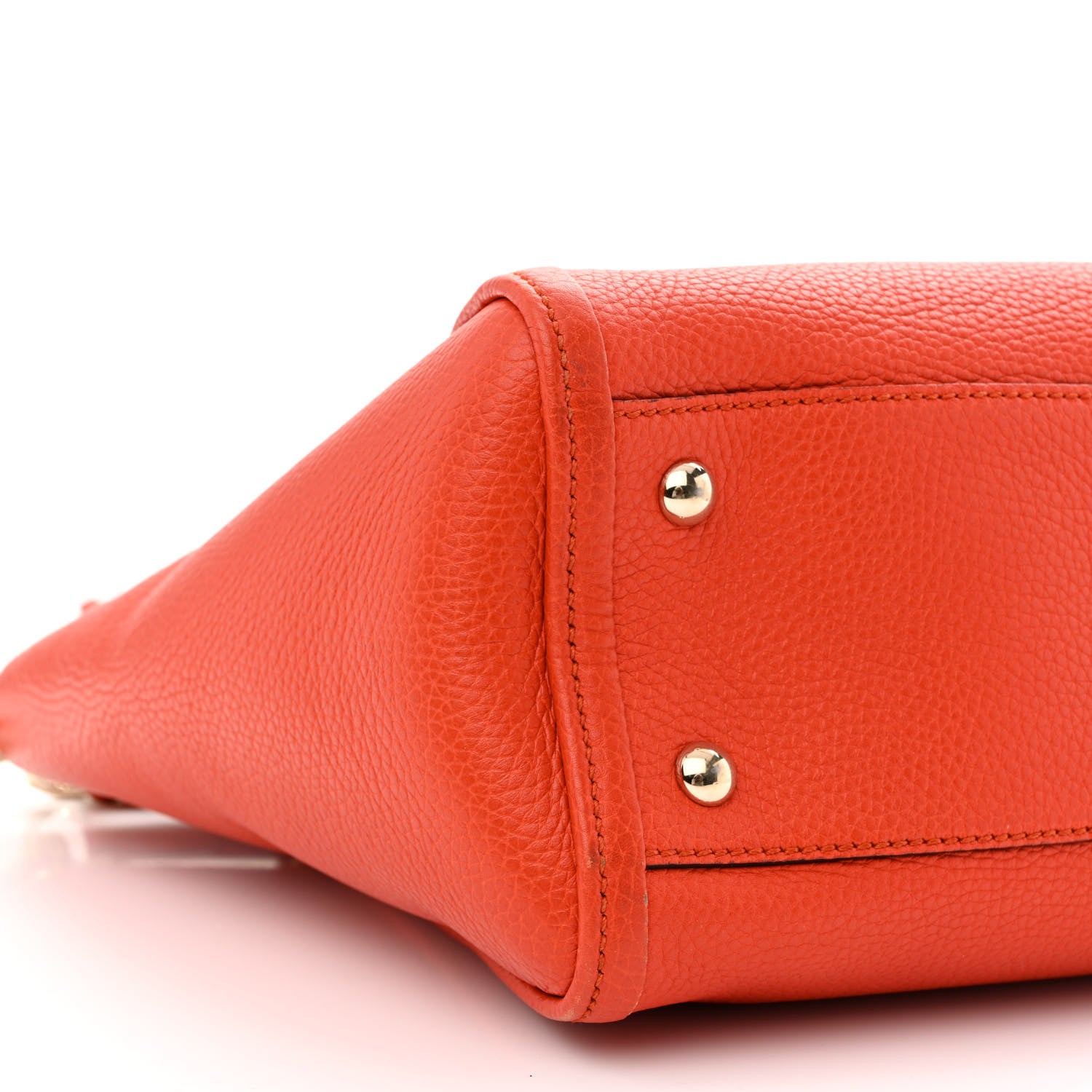 Gucci Pebbled Calfskin Small Soho Top Handle Bag Sun Orange 9 of 13