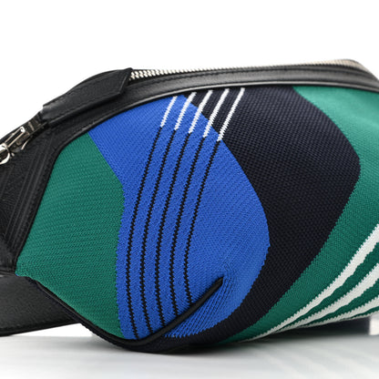 Hermes Dynamo Technical Canvas Allegretto Calfskin Cityslide Belt Bag PM Bleu Zellige Vert Vertigo Black 9 of 10