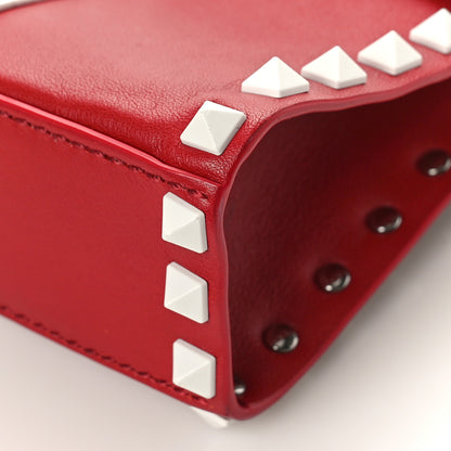 Valentino Garavani Vitello Colorblock Medium Free Rockstud Flip Lock Crossbody Bag Rosso Valentino Optic White 8 of 9
