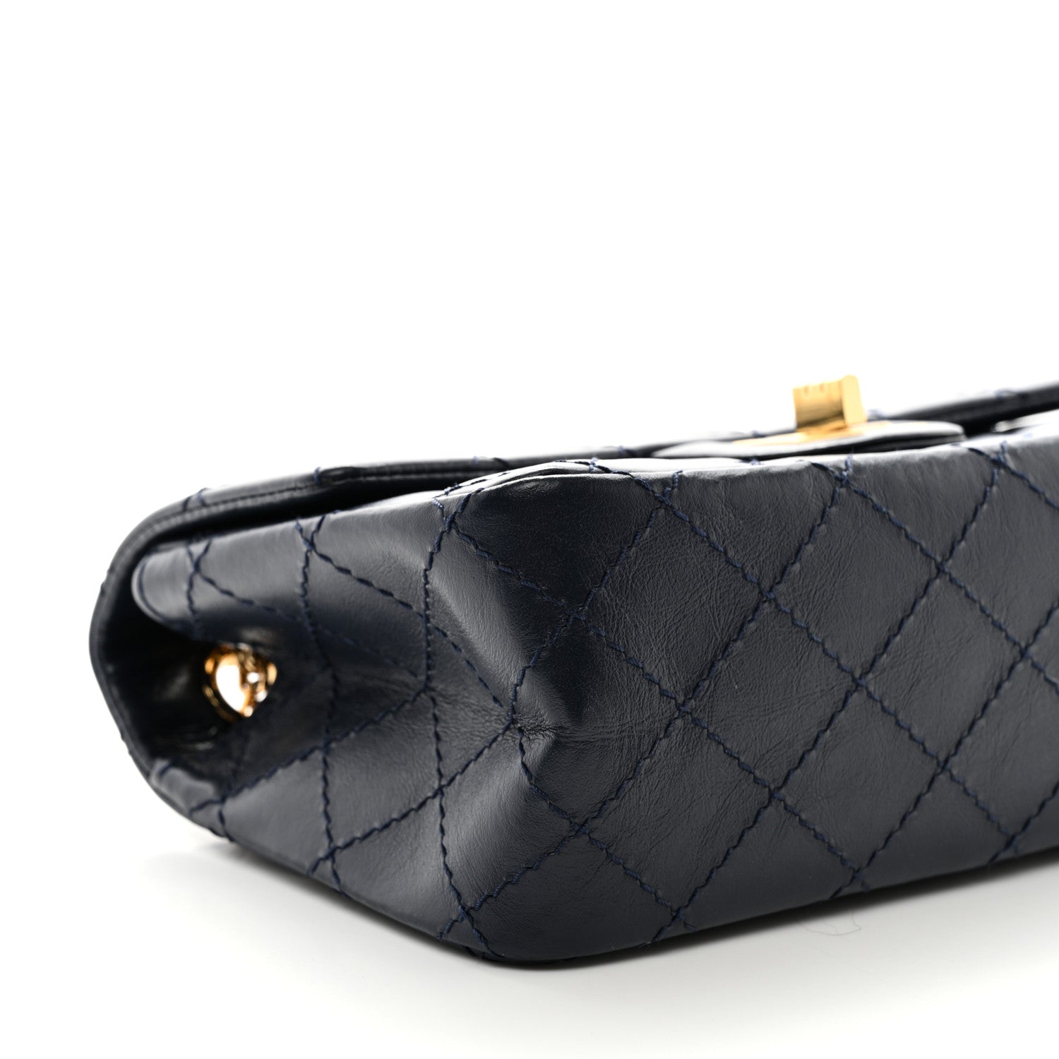 Chanel Aged Calfskin Quilted 2.55 Reissue Mini Flap Navy 8 of 10