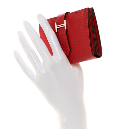 Hermes Epsom Mini Bearn Wallet Rouge Casaque 2 of 8