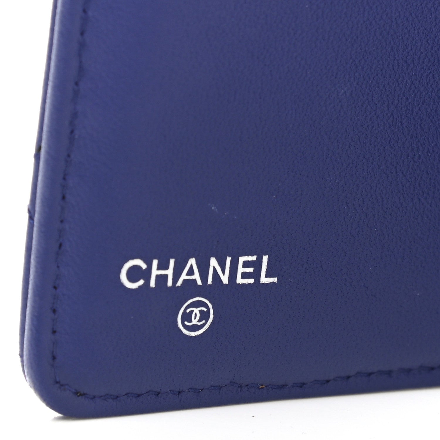 Chanel Lambskin Quilted Yen Wallet Dark Blue 6 of 8