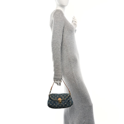 Louis Vuitton Monogram Denim Mini Pleaty Blue 2 of 9