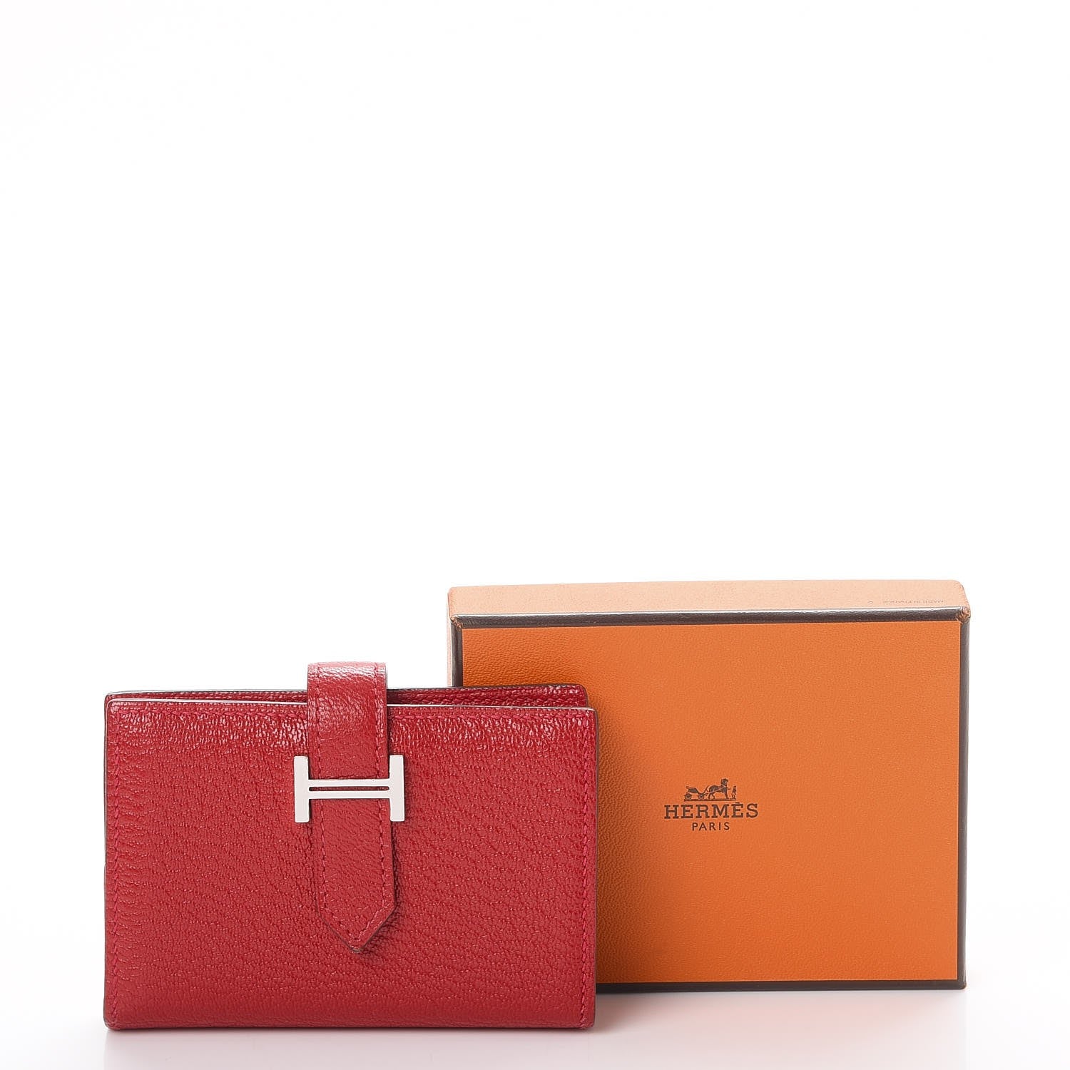 Hermes Chevre Mysore Mini Bearn Wallet Rouge Casaque 8 of 8