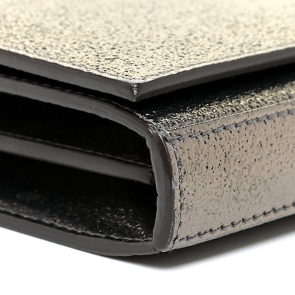 Saint Laurent Grained Metallic Calfskin Monogram Chain Wallet Bronze 9 of 13