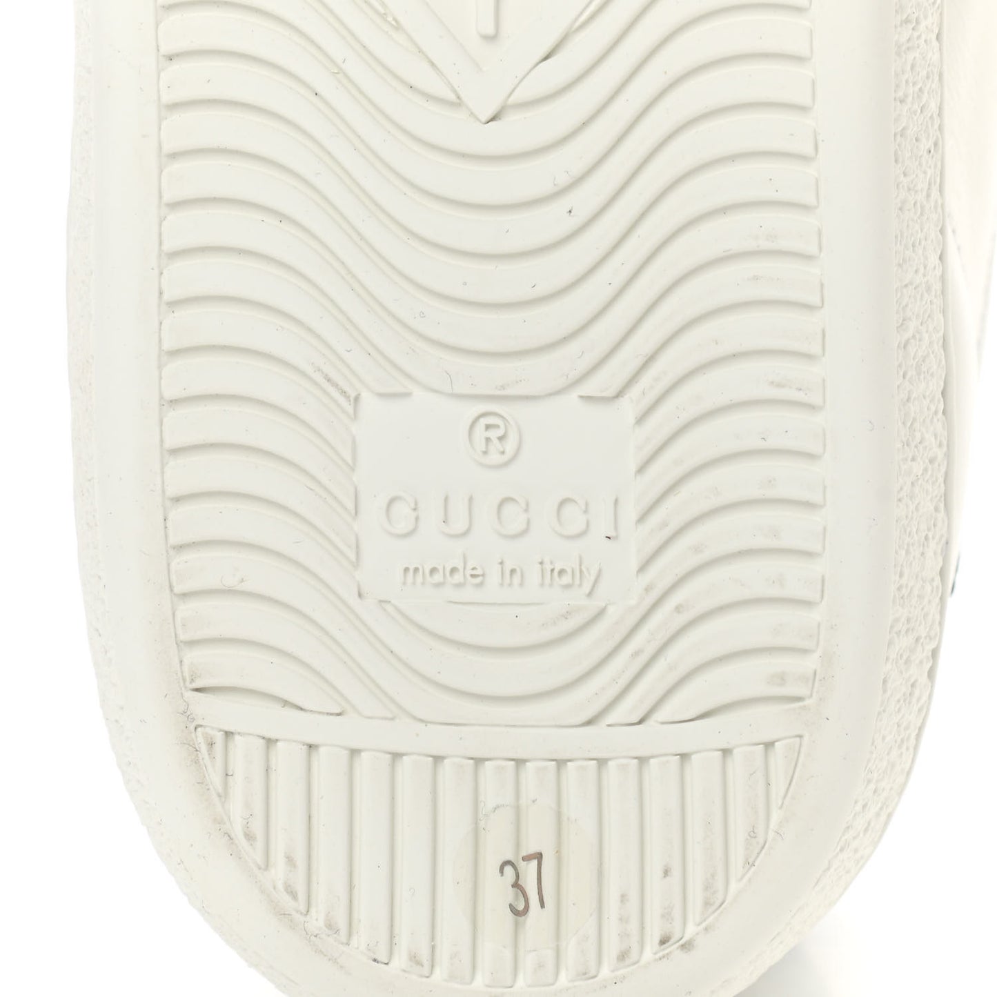 Calfskin Crocodile Web Womens Ace Sneakers 37 White Green