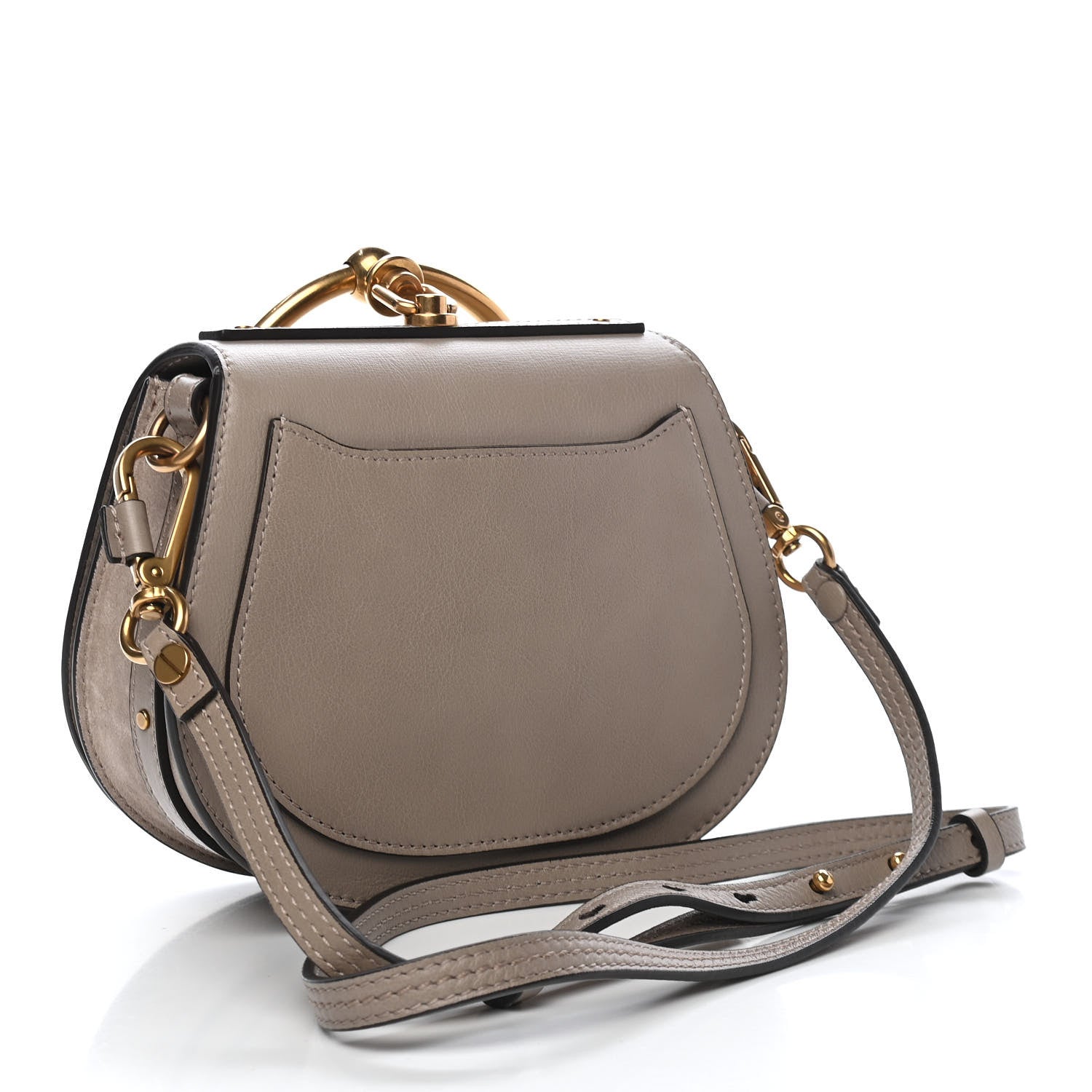 Chloe Calfskin Suede Small Nile Bracelet Bag Motty Grey 3 of 9