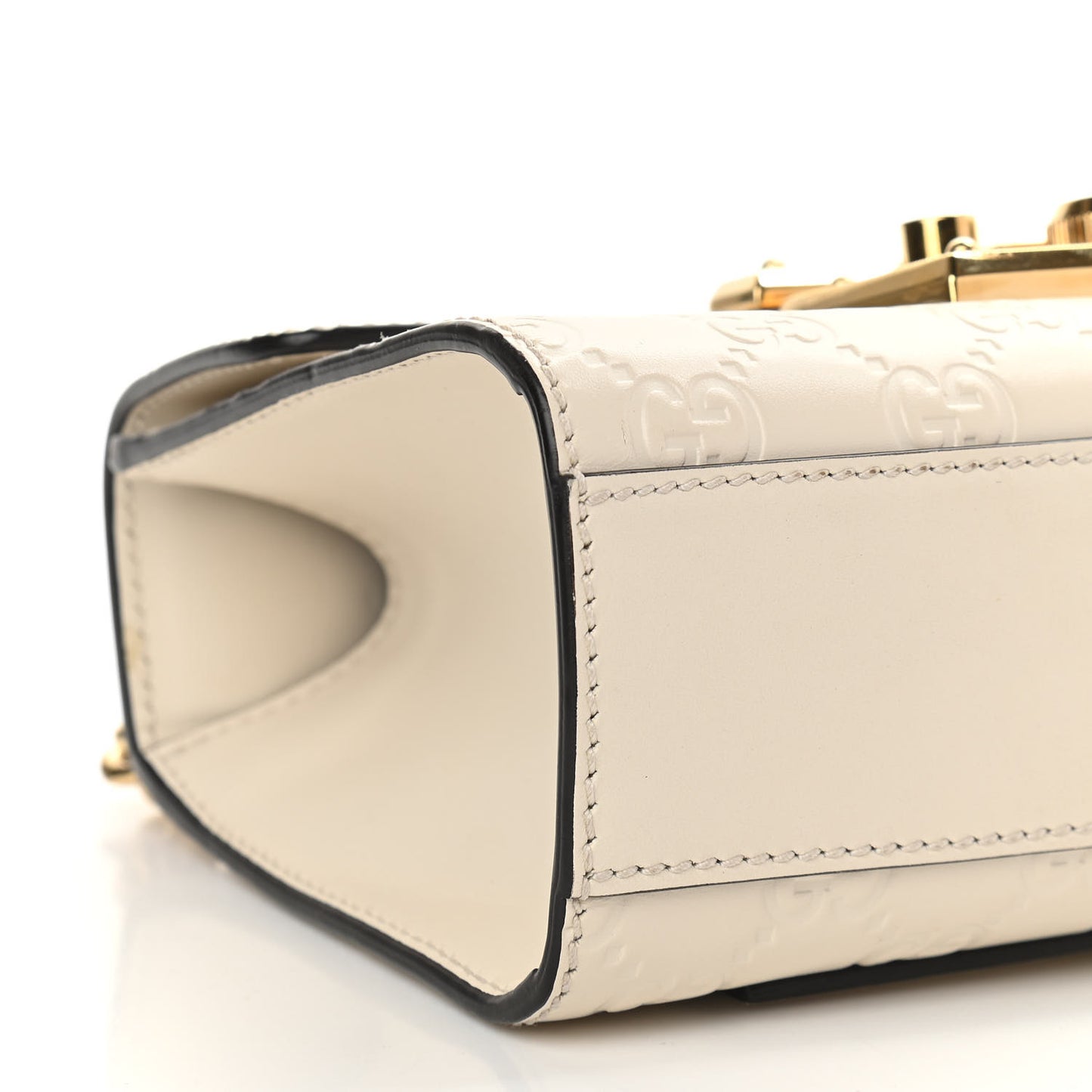 Guccissima Small Padlock Shoulder Bag White