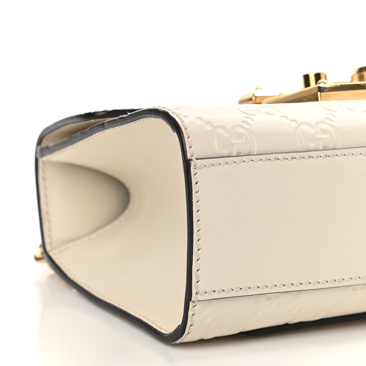 Gucci Guccissima Small Padlock Shoulder Bag White 8 of 10