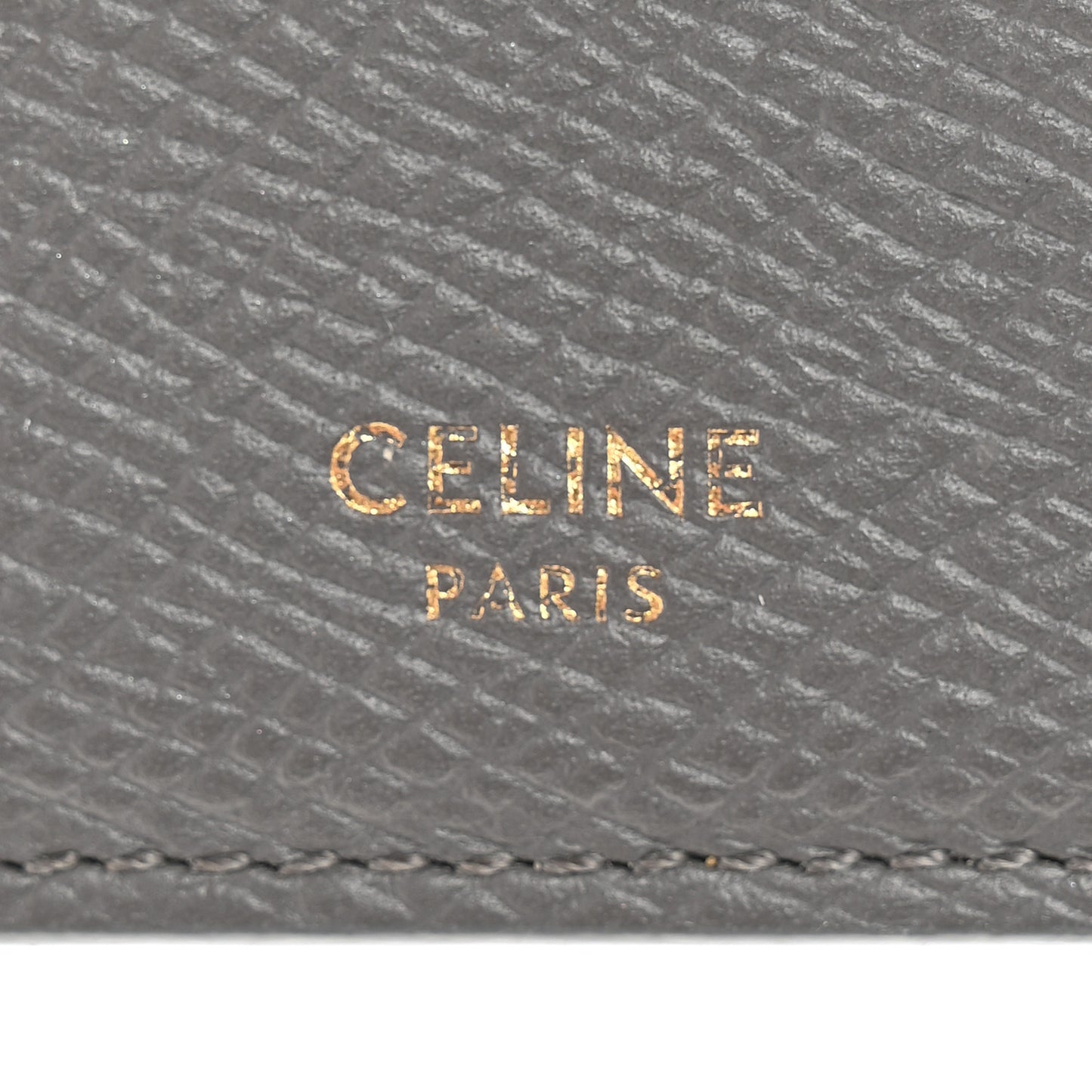 Grained Calfskin Zipped Card Holder Grey