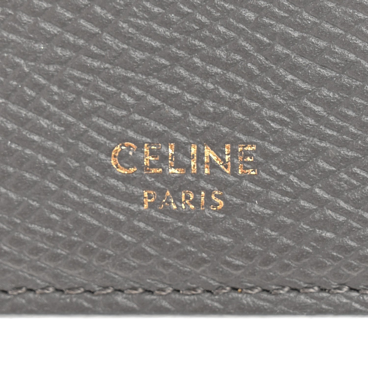 Celine Grained Calfskin Zipped Card Holder Grey 6 of 9